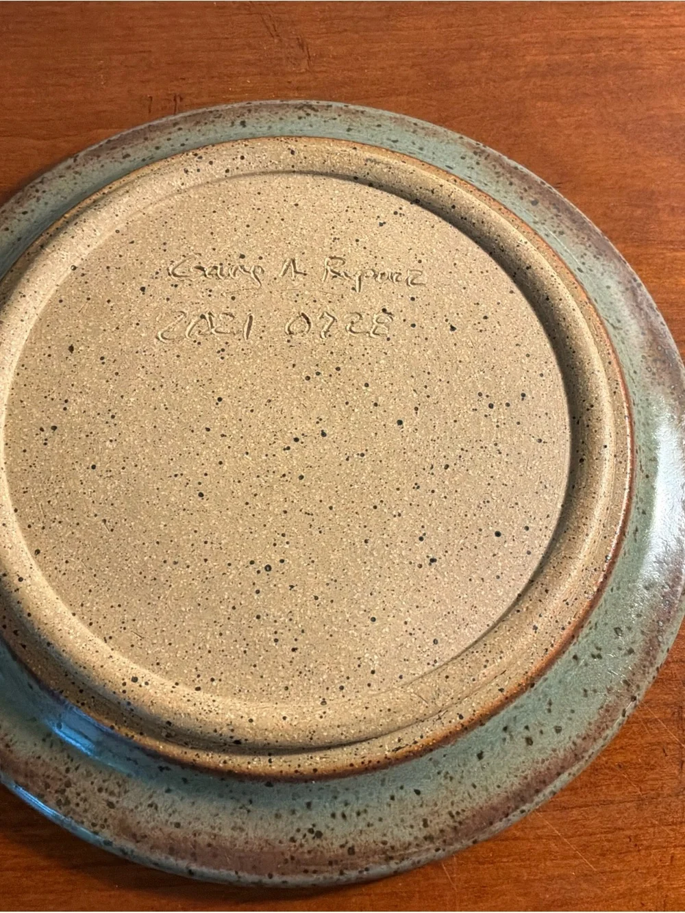 Green and Brown  Honeycomb Ceramic Butter Bell Dish Handmade